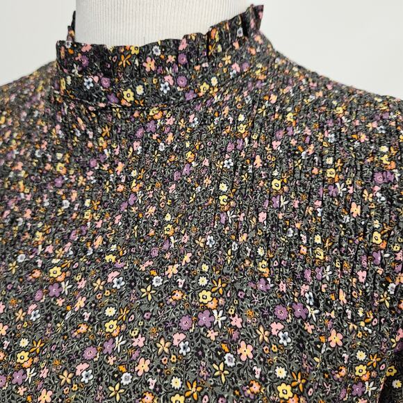 ONLY Jacqueline de Yong Piper Ditsy print floral smock dress long sleeve sz. 8 - Picture 8 of 12